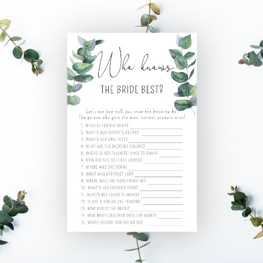 Eukalyptus - Wer kennt das beste Spiel der Braut