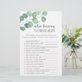 Eukalyptus - Wer kennt das beste Spiel der Braut (Stehend Vorderseite)