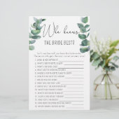 Eukalyptus - Wer kennt das beste Spiel der Braut (Stehend Vorderseite)