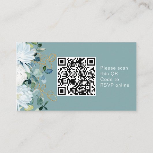 Eukalyptus white Blume aquamarin QR Code Online-UA Begleitkarte (Rückseite)