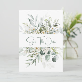 Eukalyptus White Blume Berries Save the Date