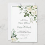 Eukalyptus White Blume Einladung Hochzeit (Vorderseite)