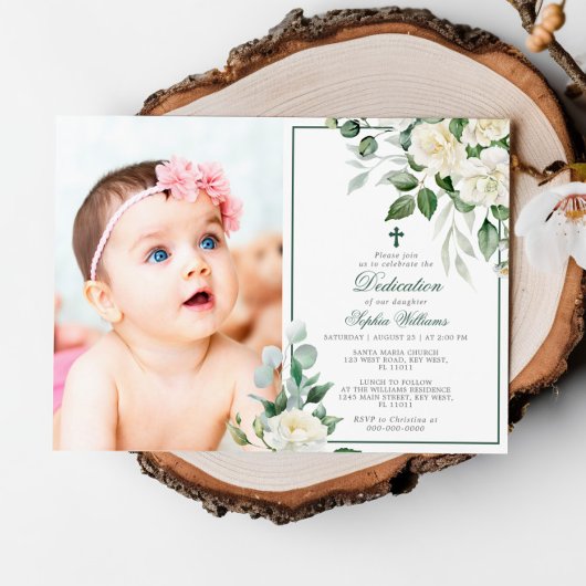 Eukalyptus White Blume Foto Girl Dedication Einladung