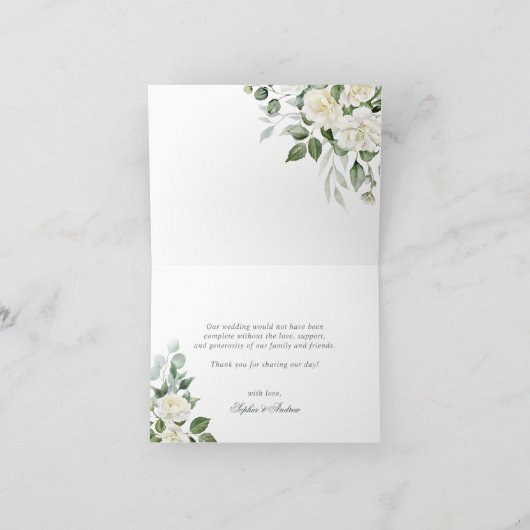 Eukalyptus White Blume Hochzeit Dankeschön Karte (Innenseite)