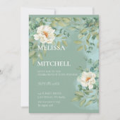 Eukalyptus White Blume Wedding Einladung (Vorderseite)