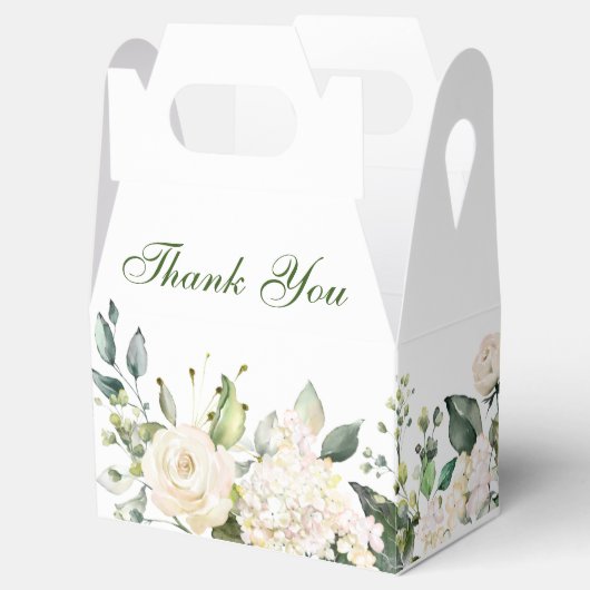 Eukalyptus White Blush Hydrangea Geschenkschachtel (Geöffnet)