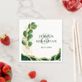 Eukalyptus White Emerald and Gold Wedding Serviette (Beispiel)