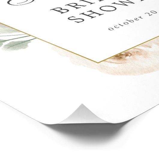 Eukalyptus White Floral Brautparty Welcome Fotodruck (Ecke)