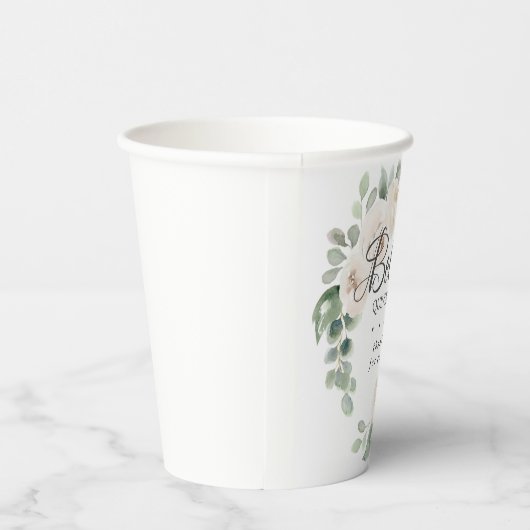 Eukalyptus White Floral Quinceanera Vielen Dank Pappbecher (Rechts)