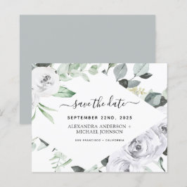 Eukalyptus White Floral Save the Date