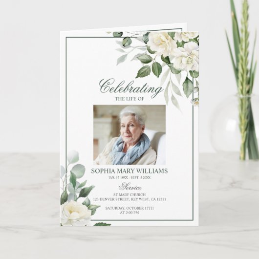 Eukalyptus White Foto Gedenkprogramm Karte (Vorderseite)