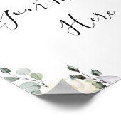 Eukalyptus White Roses Blumenschildkröte Poster (Ecke)