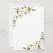 Eukalyptus White Roses Brautparty Einladung (Rückseite)