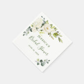 Eukalyptus White Roses Brautparty Serviette (Ecke)