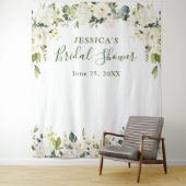 Eukalyptus White Roses Brautparty Wandteppich (Beispiel)