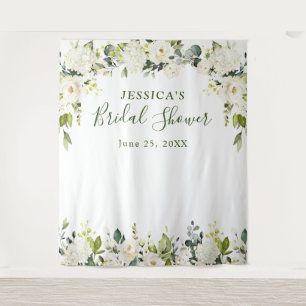 Eukalyptus White Roses Brautparty Wandteppich