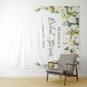 Eukalyptus White Roses Brautparty Wandteppich (Beispiel (Horizontal))