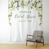 Eukalyptus White Roses Brautparty Wandteppich (Beispiel)