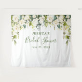 Eukalyptus White Roses Brautparty Wandteppich (Vorderseite (Horizontal))