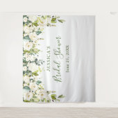 Eukalyptus White Roses Brautparty Wandteppich (Vorderseite)