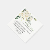 Eukalyptus White Roses Fun Fakten Hochzeit Serviette (Ecke)