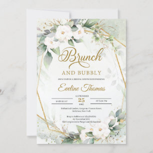 Eukalyptus white roses gold brunch einladung