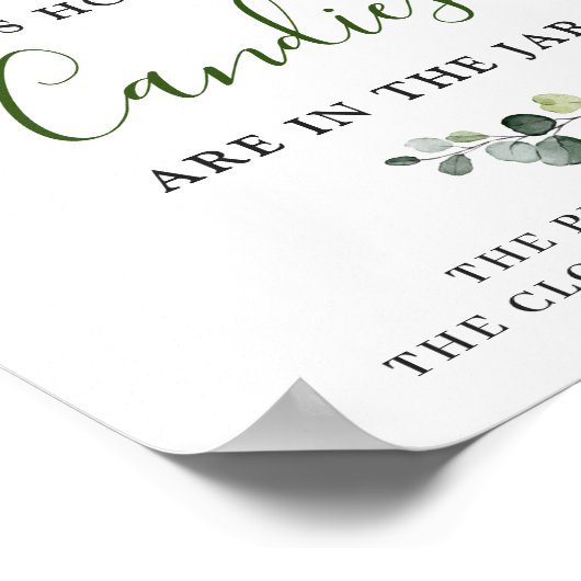 Eukalyptus White Roses GUESS Sign Poster (Ecke)