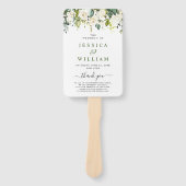 Eukalyptus White Roses Hochzeitsprogramm Fächer (Vorderseite)