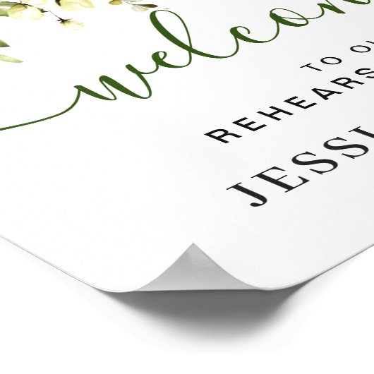 Eukalyptus White Roses PROBE DINNER Po Poster (Ecke)