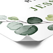 Eukalyptus White Roses Probe Dinner Poster (Ecke)