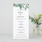 Eukalyptus White Wedding Program (Stehend Vorderseite)