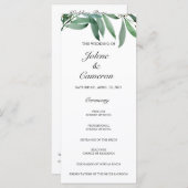 Eukalyptus White Wedding Program (Vorne/Hinten)