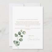 Eukalyptus White Wir sind eine Verlobte Ankündigun Ankündigung (Rückseite)