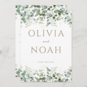Eukalyptus White Wir sind eine Verlobte Ankündigun Einladung (Vorne/Hinten)