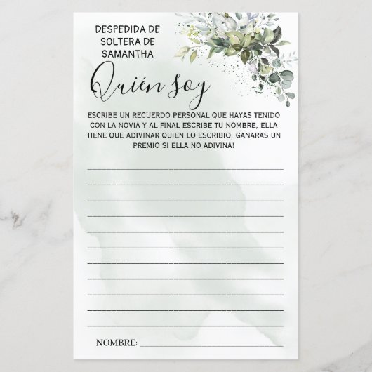 Eukalyptus Who is I Brautparty (Rückseite)