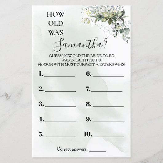 Eukalyptus Wie alt war sie duschend zweisprachiges (Vorderseite)