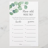 Eukalyptus Wie alt waren sie ein Bridgame (Vorderseite)