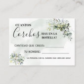 Eukalyptus Wie viele Korken zweisprachige Spielkar Platzkarte (Rückseite)