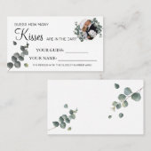 Eukalyptus Wie viele Küsse Brautparty Kartenspiel Platzkarte (Vorne/Hinten)