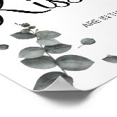 Eukalyptus Wie viele Küsse Brautparty Poster (Ecke)