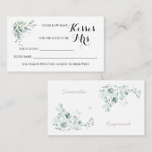 Eukalyptus Wie viele Küsse für Mrs. ShowerGame-Kar Platzkarte (Vorne/Hinten)