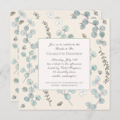 Eukalyptus-Wildblume-Brautparty Einladung (Vorne/Hinten)