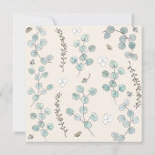 Eukalyptus-Wildblume-Brautparty Einladung (Rückseite)