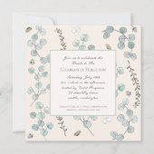 Eukalyptus-Wildblume-Brautparty Einladung (Vorderseite)