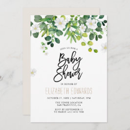 Eukalyptus-Wildblumen Wasserfarbe Kinderdusche Einladung