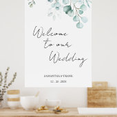 Eukalyptus Willkommen bei unserer Hochzeit Poster (Küche)