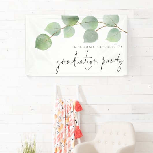 Eukalyptus Willkommen im Banner der Graduierungspa (Insitu)