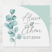 Eukalyptus Wine Labels Drinks Hochzeitsnahrung Blä Schaumweinetikett (Einzelnes Label)