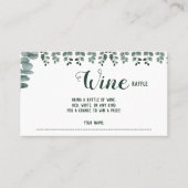 Eukalyptus Wine Raffle Wedding Brautparty Card Platzkarte (Vorderseite)