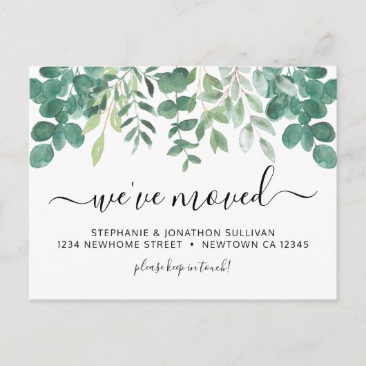 Eukalyptus Wir haben die Ankündigung Postkarte ver (Vorderseite)